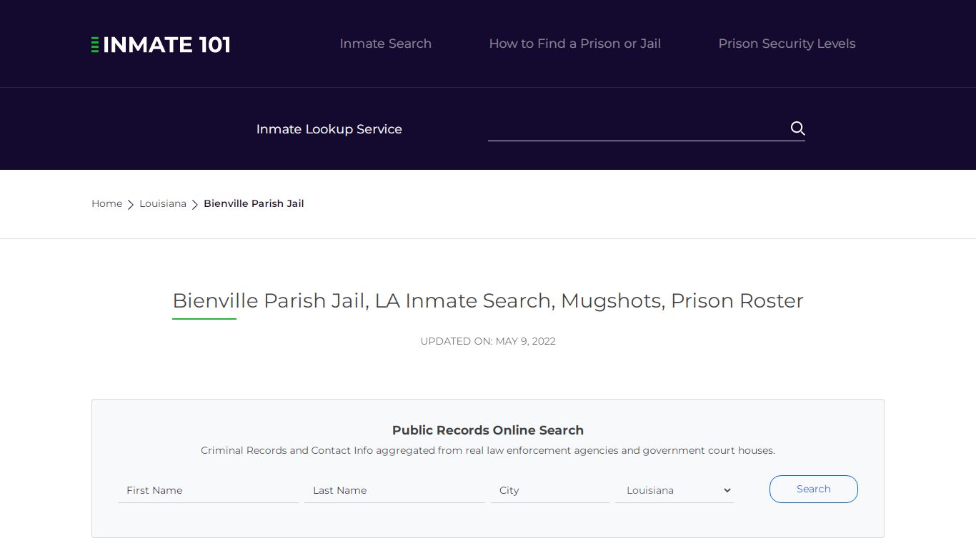 Bienville Parish Jail, LA Inmate Search, Mugshots, Prison ...